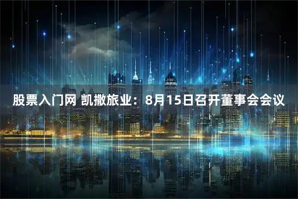 股票入门网 凯撒旅业：8月15日召开董事会会议