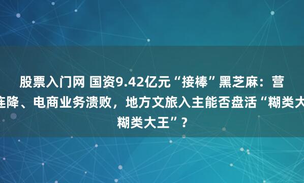 股票入门网 国资9.42亿元“接棒”黑芝麻：营收三连降、电商业务溃败，地方文旅入主能否盘活“糊类大王”？